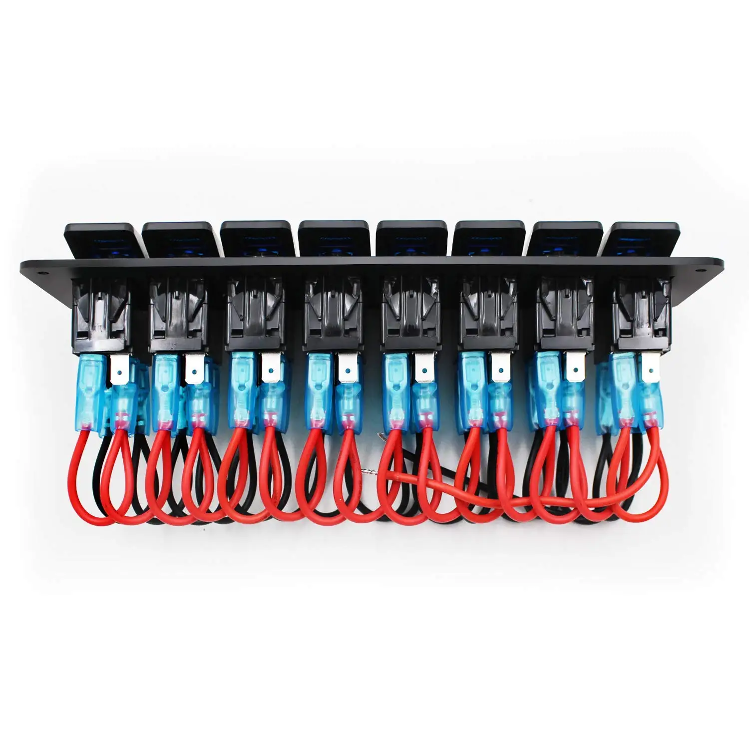 Waterproof ON Off Blue LED Backlight Boat Car Marine Toggle Auto Switches 24V 8 Gang Rocker 12V Switch Panel