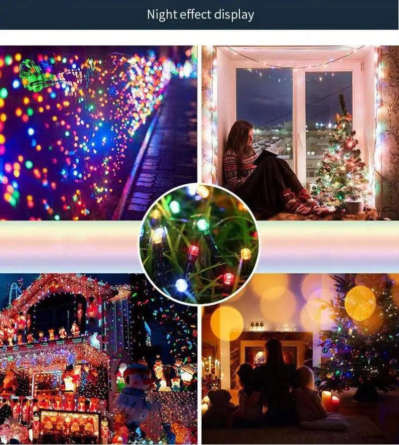 Remote Control Solar Battery Powered Multicolor Wedding Party Holiday Decoration Solar String Light LED Outdoor