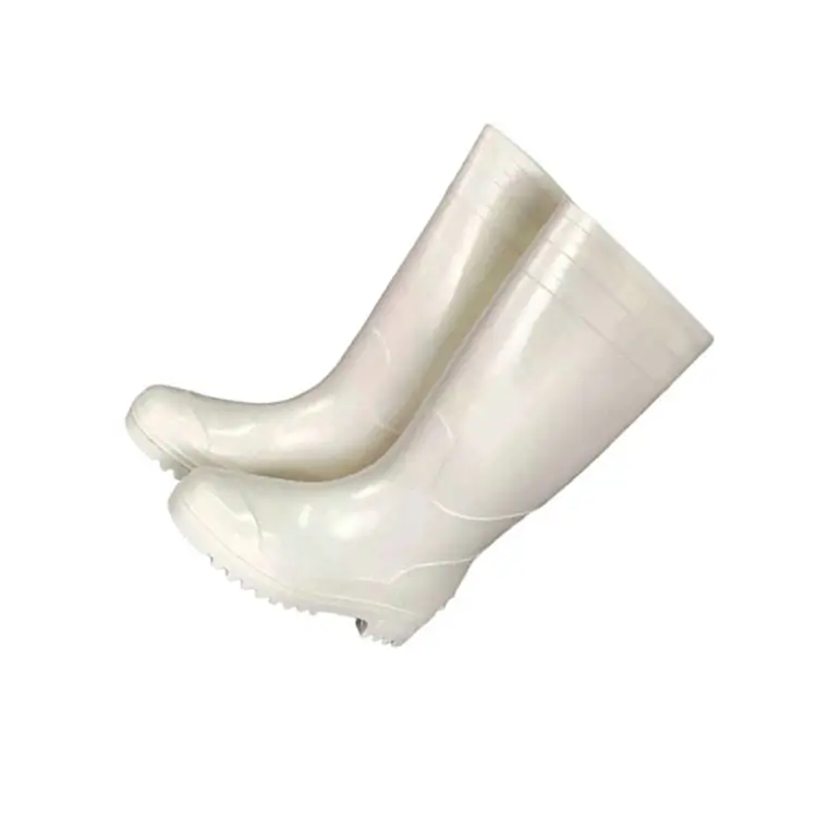 Oil acid alkali resistant non safety gum boot pvc multicolor shiny black rain boots gum boot on orange color