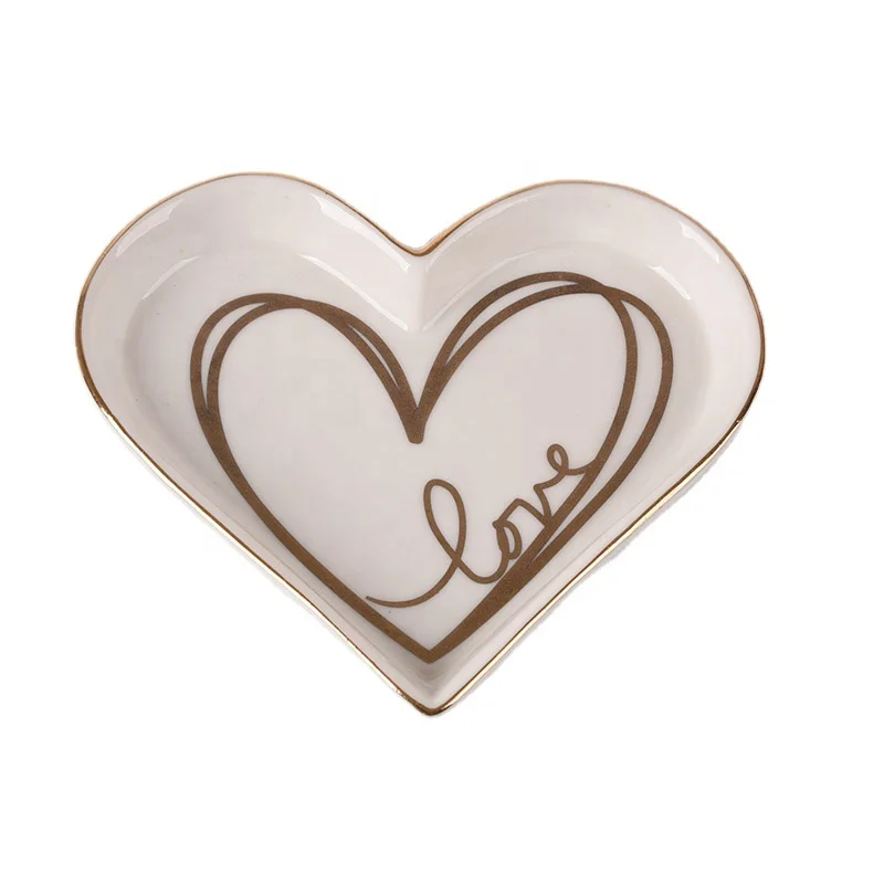 Exquisite Ceramic Heart-Shaped Ring Dish Holder for Jewelry and Trinkets - Ideal for Home Decor, Weddings, and Birthdays