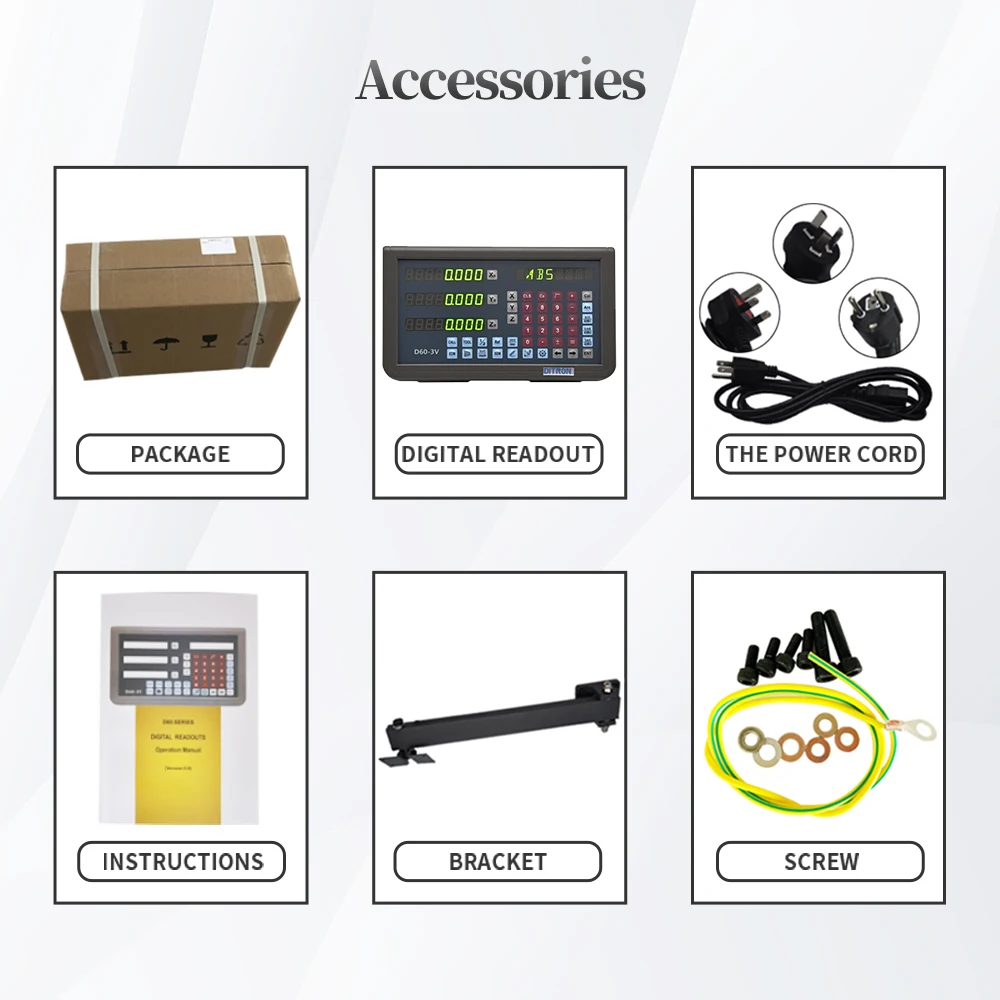 Digital Readout DRO with 2 Axis 3 axis for Milling and Lathe Machine LED Screen Display DRO Digital Readout  sino