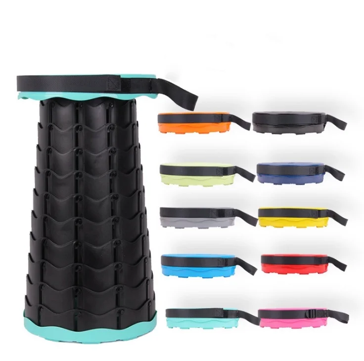 Lightweight Sturdy Collapsible Stools Retractable Camping Stool Rainbow Portable Telescopic Stool