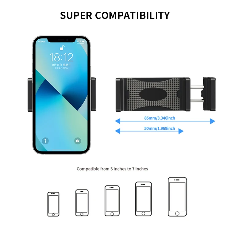 New Design ABS Foldable Double Car Cup Holder Phone Mount Silicon Adjustable 360 Rotation Dual Phone Holder Cup For Car