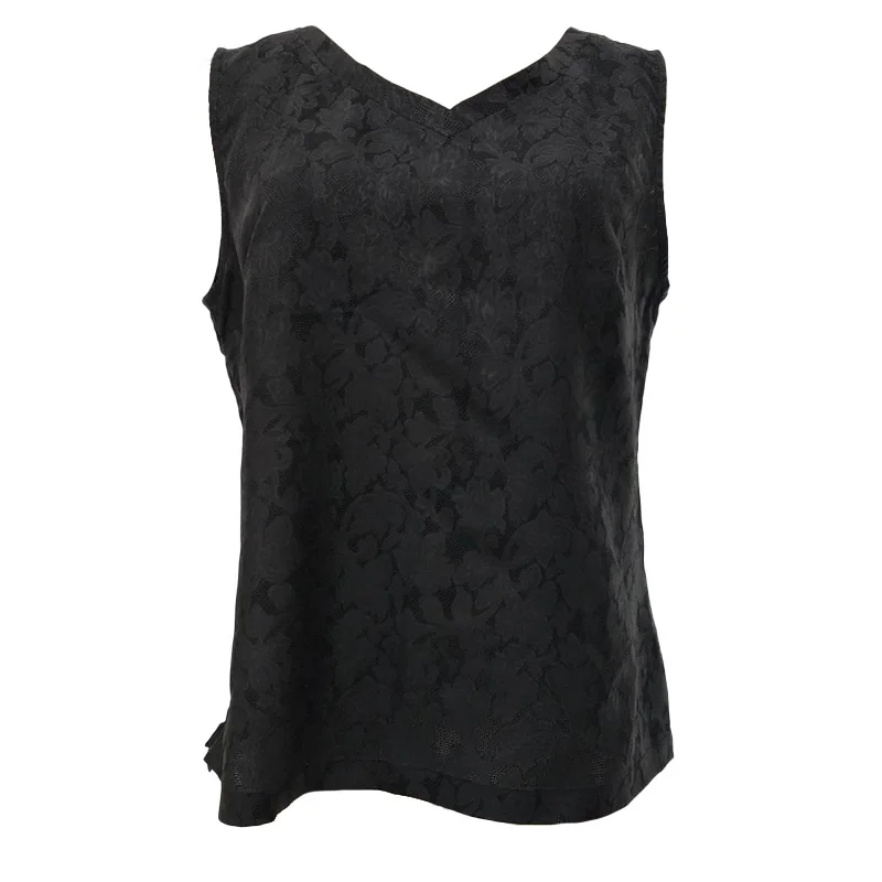 Sale Summer Black Lace Silk Sleeveless Bottoming Women Vest Top