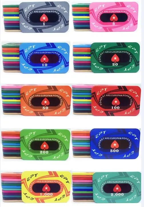 High quality custom square chip set rectangular plaque poker ceramic chips
