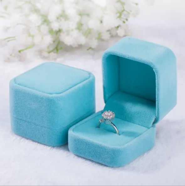 wholesale Romantic Sweet Luxury Small Velvet Engagement Ring Box Ring JEWELRI BOX Jewelry packaging Box