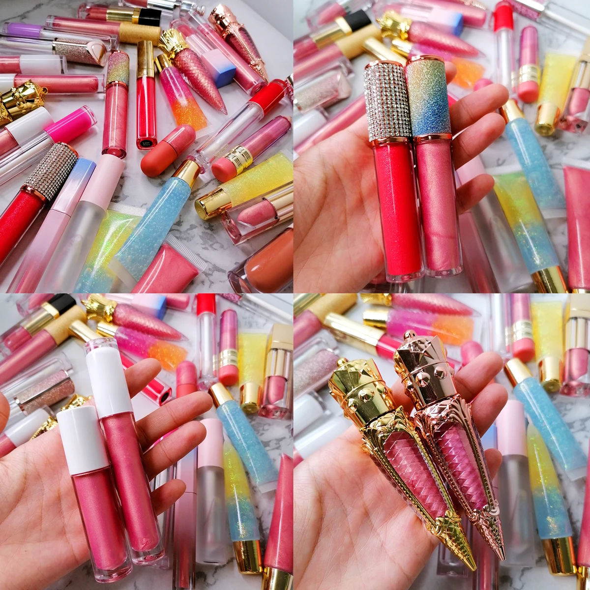 Make Your Own Diamond Lip Gloss Vendor No Logo  Private Label Luxury Shimmer Long Lasting Waterproof Custom Matte Lipgloss Lip