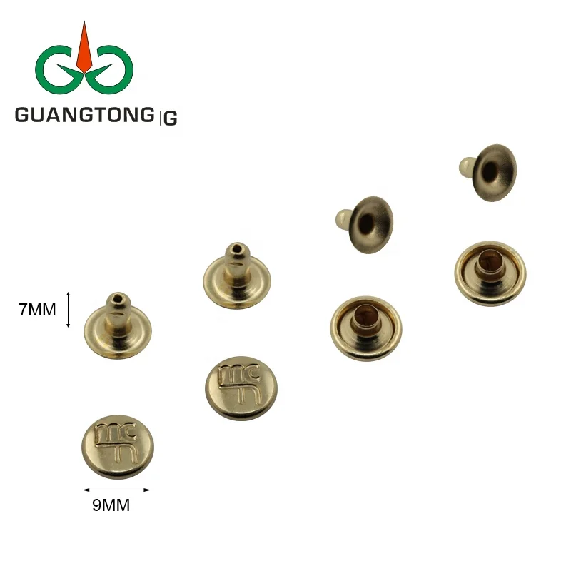 Garment accessories 8 mm metal single head black rivets for clothing jacket