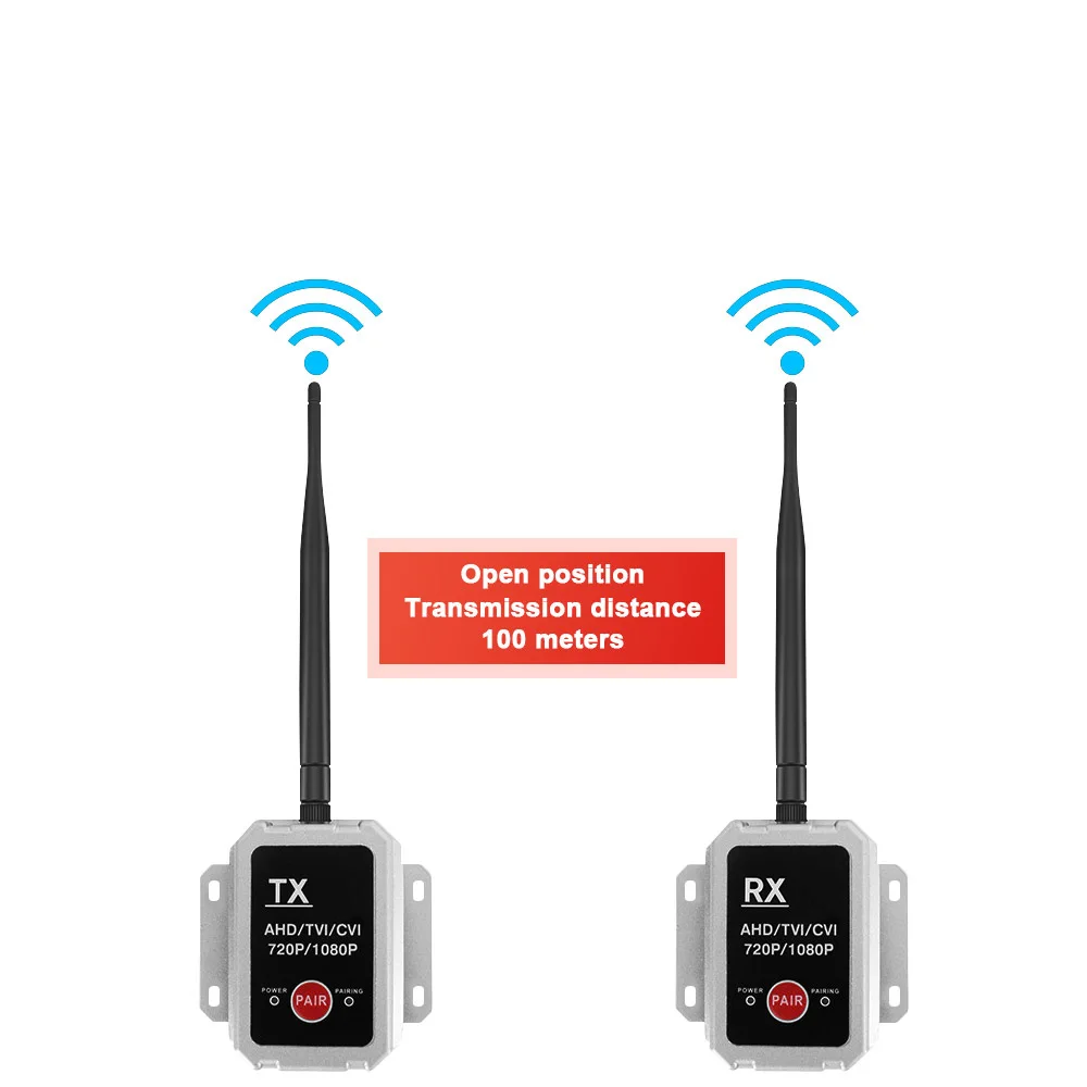 HD Digital Wireless 2.4Ghz 720P 1080P Video Transmitter And Receiver Box 100M Long Distance for AHD Reversing Camera Monitor