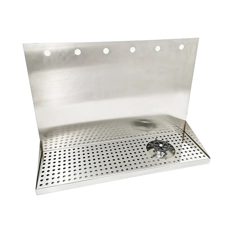 GHO Stainless Steel OEM Beer Tap Wall and Drip Tray Integrated, Wall Mount Drip Tray