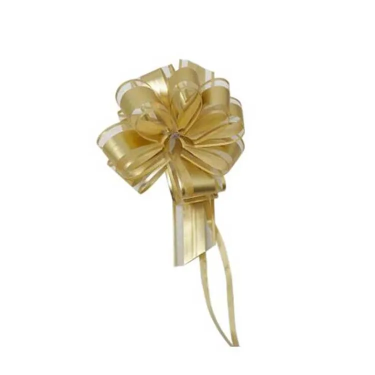 Металлическая лента рождественский подарок цветок органза помпон из ткани Снежная бант для подарков упаковки вечеринок