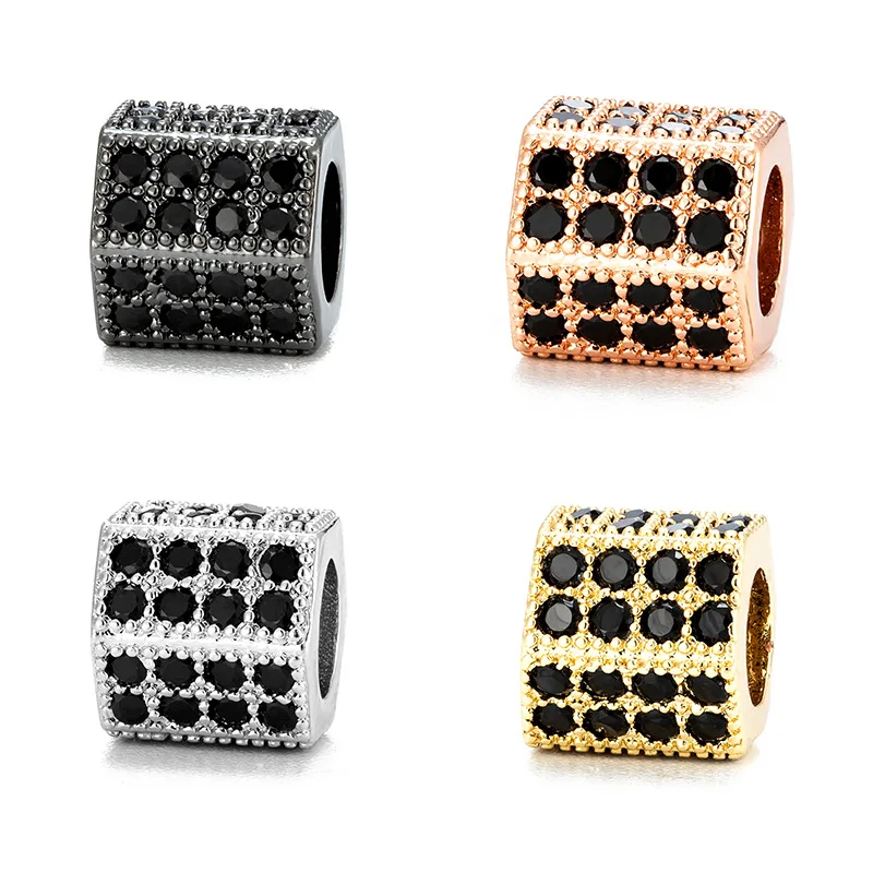 Manufacturer wholesale micro-setting accessories zircon hexagonal cylindrical spacer beads