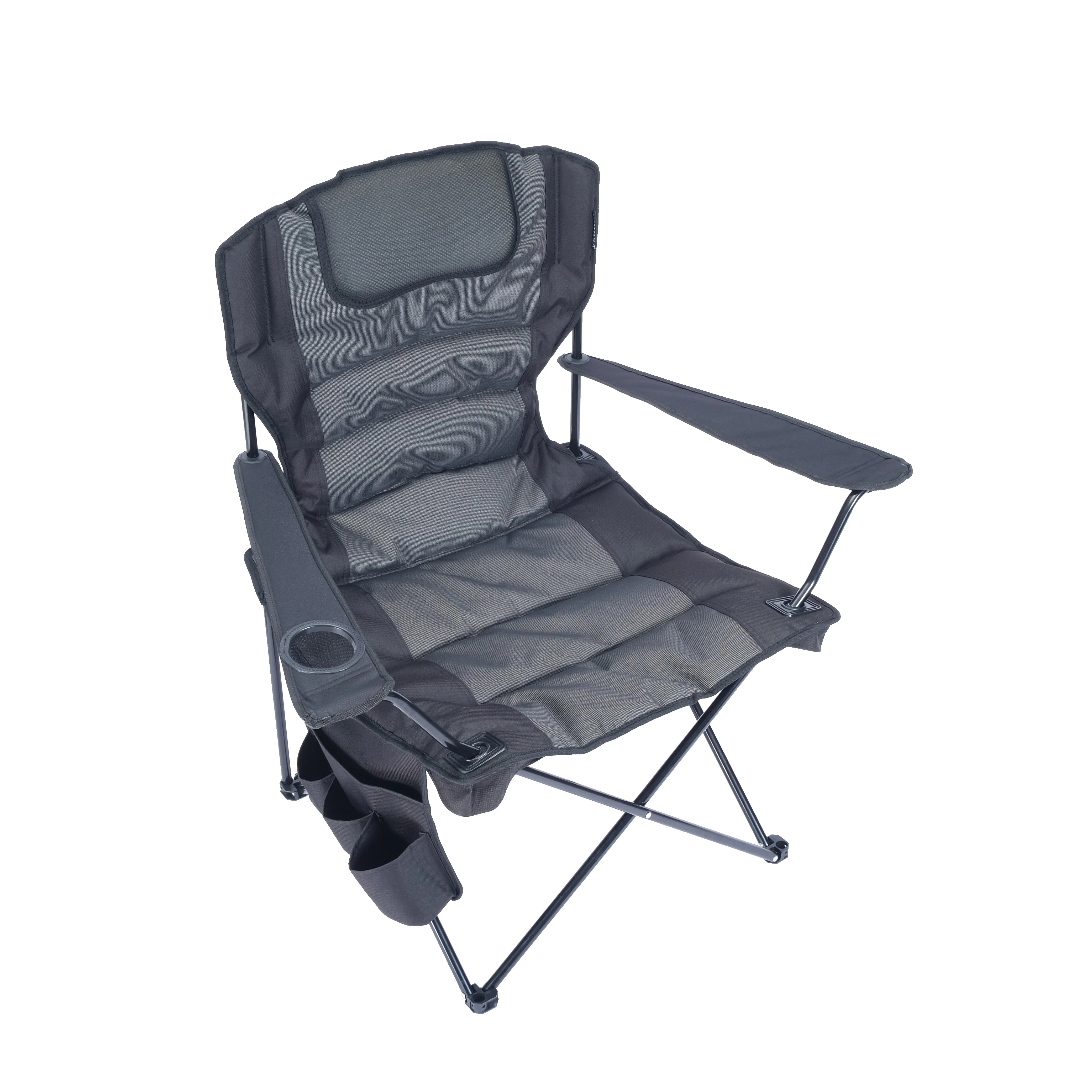 Outdoor double layer padded sponge chair armrest picnic chair comfortable folding camping chair with side pocket