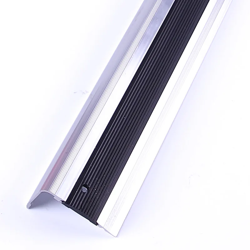 High Quality Soft Rubber PVC Aluminium Stair Nose Parts Modern Design Non-Slip Step Edging Strip Stair Nosing Wholesale