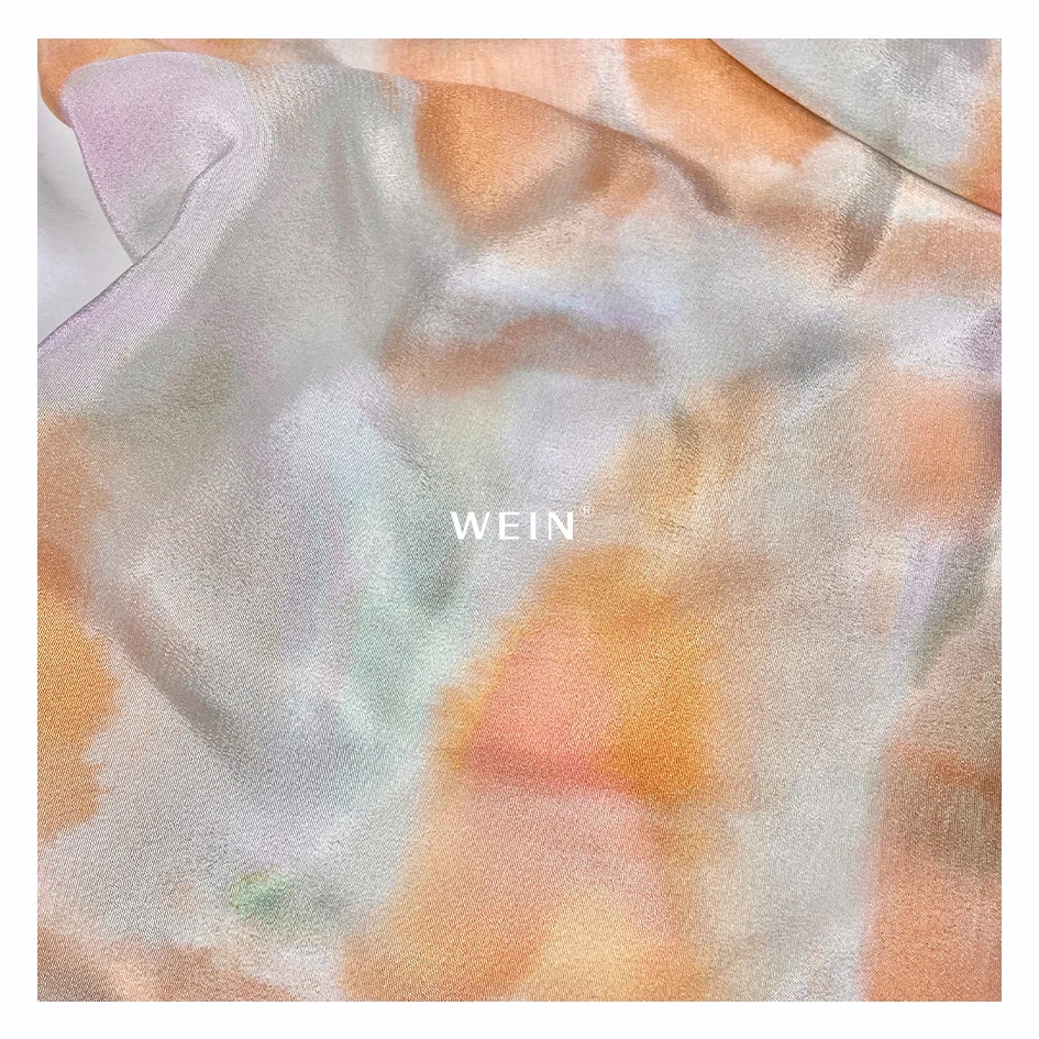 Z0216 100% Silk Digital Printing Custom Service Pure Chiffon Fabric and Textiles for Dress Blouse Shirts