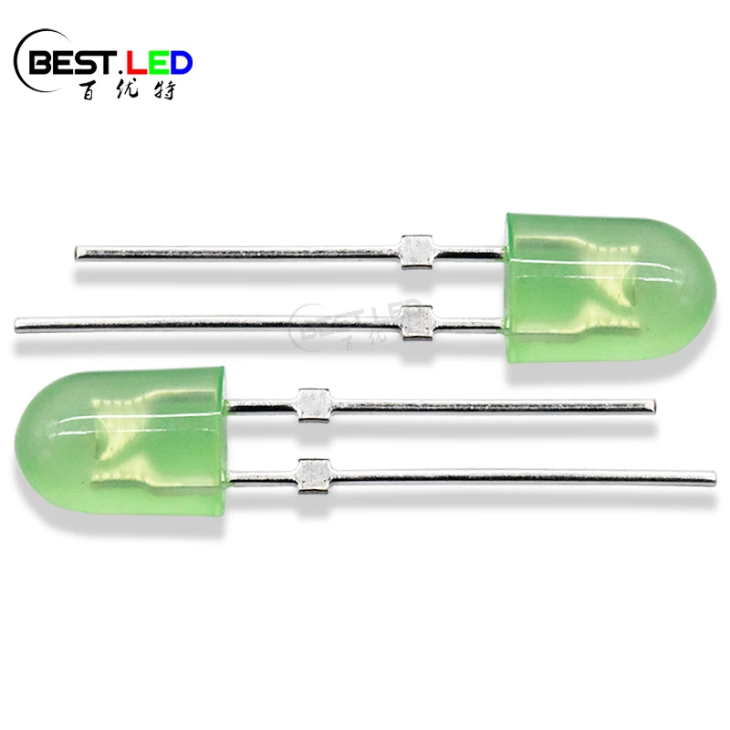 High Efficiency DIP LED with Stopper Super Bright 520nm 525nm Oval LED Green Diffused 546 5mm Oval LED Diode