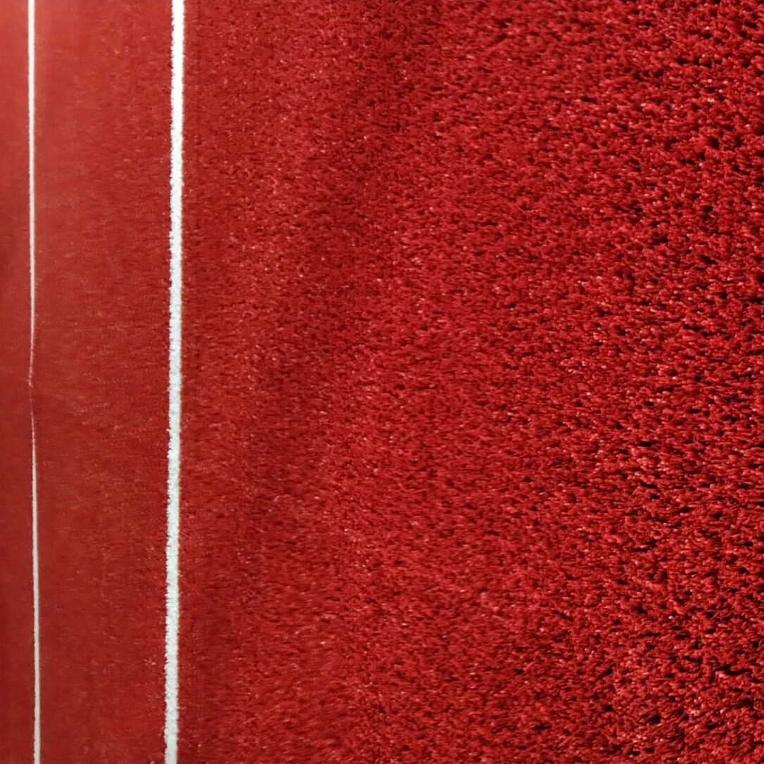 Meisen Red Artificia Grass for School Runway Track Playground Colorful PE filament Fibrillated 20mm Sports Flooring Turf Carpets