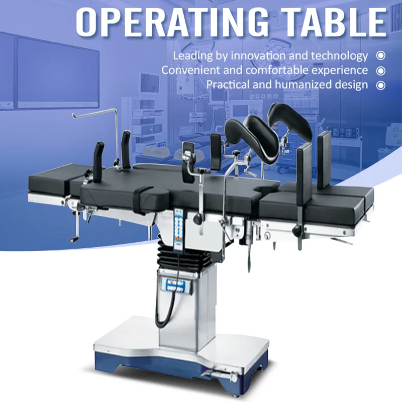 Hospital Advanced 304 Stainless Steel Electric Operating Table C-arm Lifting Surgical Table with CE