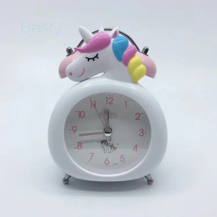 Cute cartoon unicorn bedside bedroom student with scan silent ringtone alarm clock