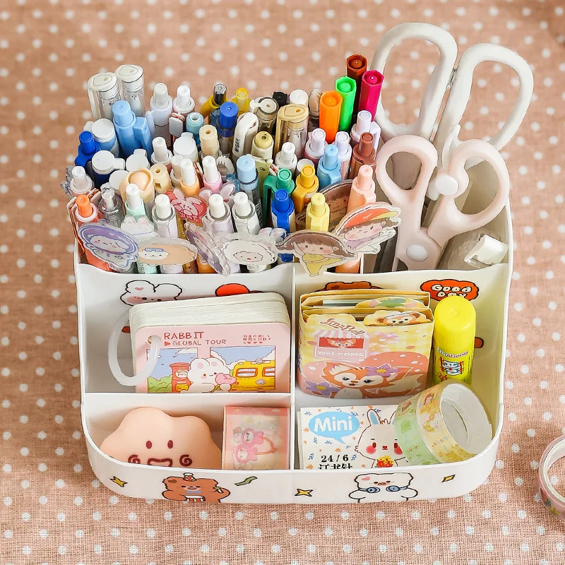 en Pencil Pot Holder Brush Storage Container Desk Organizer Multifunction washi tape Stationery Office Supplies