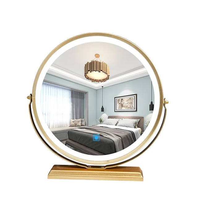 Foshan настольное автономное двустороннее на батарейках зеркало для макияжа с подсветкой