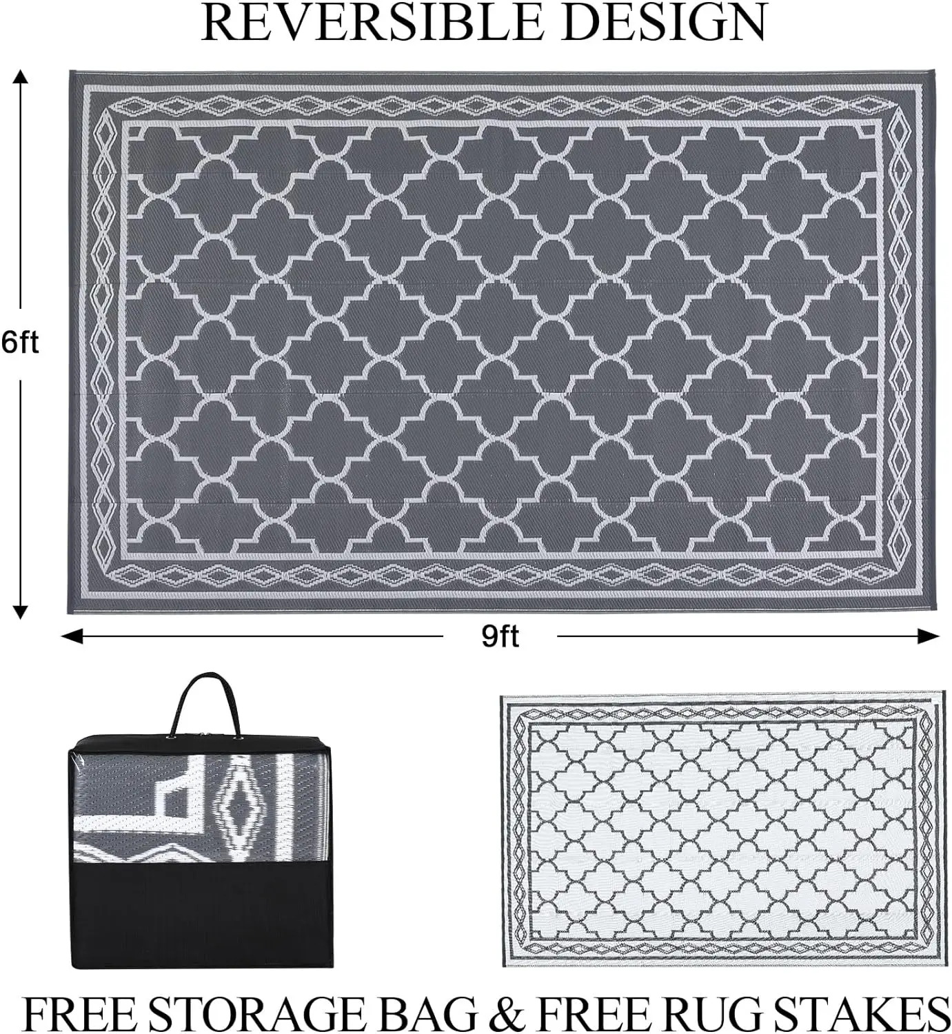 Manufacturers Direct Super Large Outdoor Travel Carpet Double-Layer Plastic Woven New Rug Self-Drive Tour Camping Picnic Muslim
