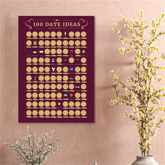 100 Dates Scratch Off Poster - Couple Bucket List - Valentine Day Idea  100 date ideas bucketlist