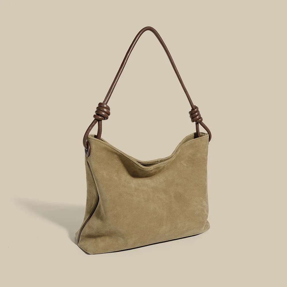 Luxury Leather Designer Handbags Women Suede Cowhide Leather Style Wholesale Branded Tote Bags