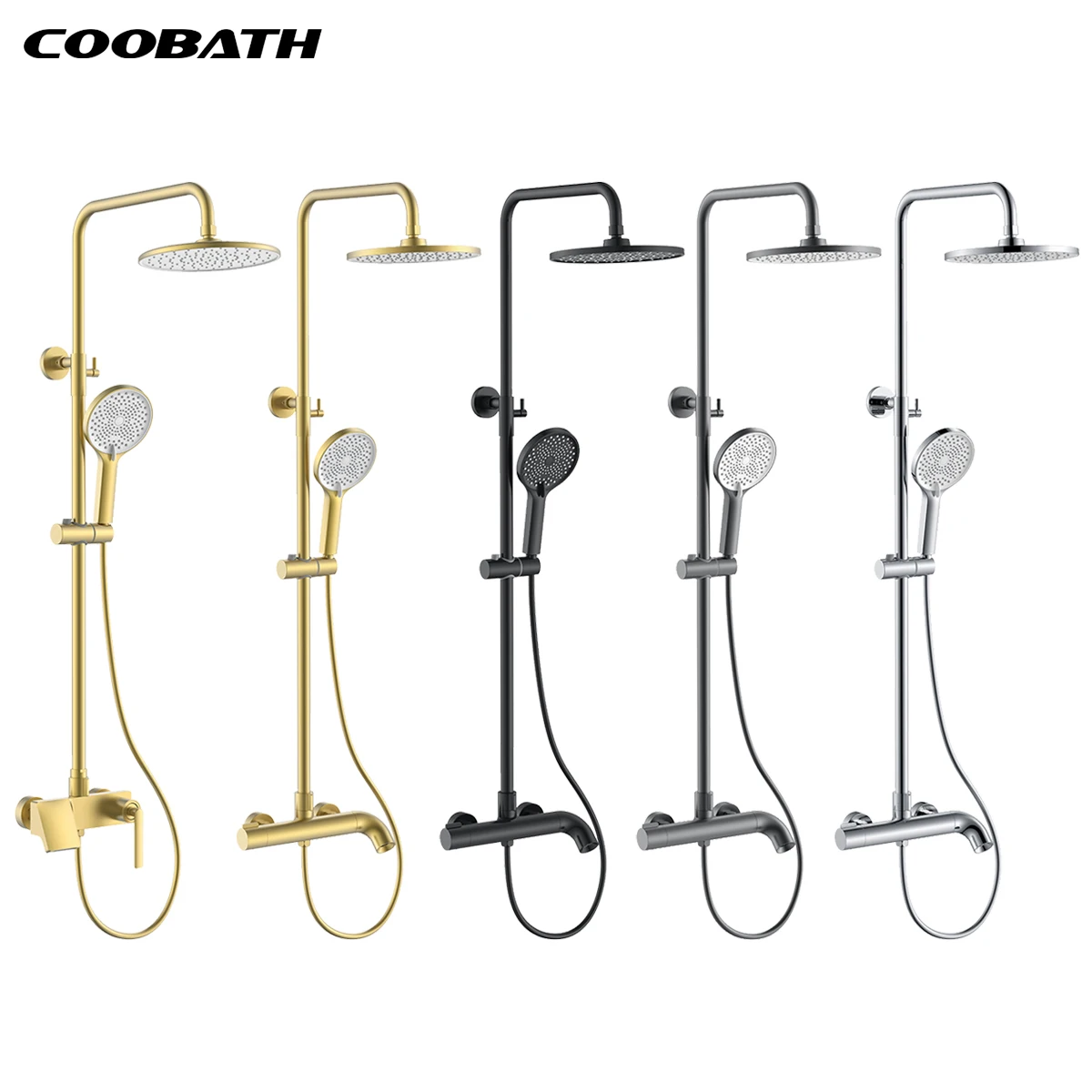Luxury Brass Bathroom Shower Set Hotel Bath Mixer Faucet Rainfall Shower System Bathroom Kit Modern Design