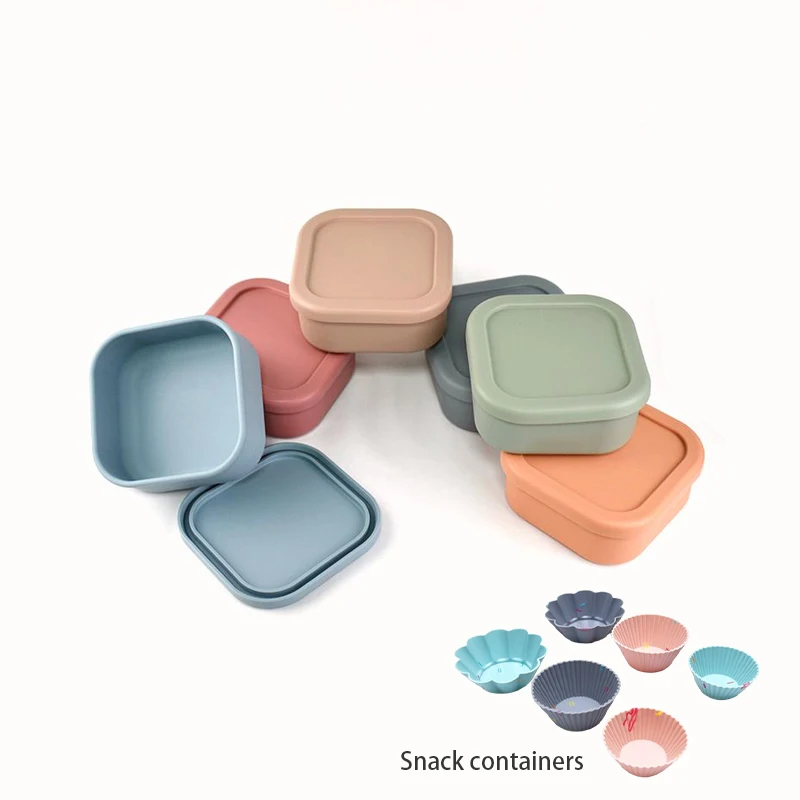 2024  Microwave Safe Silicone Kids Wholesale Silicone Baby Bento Lunch Box