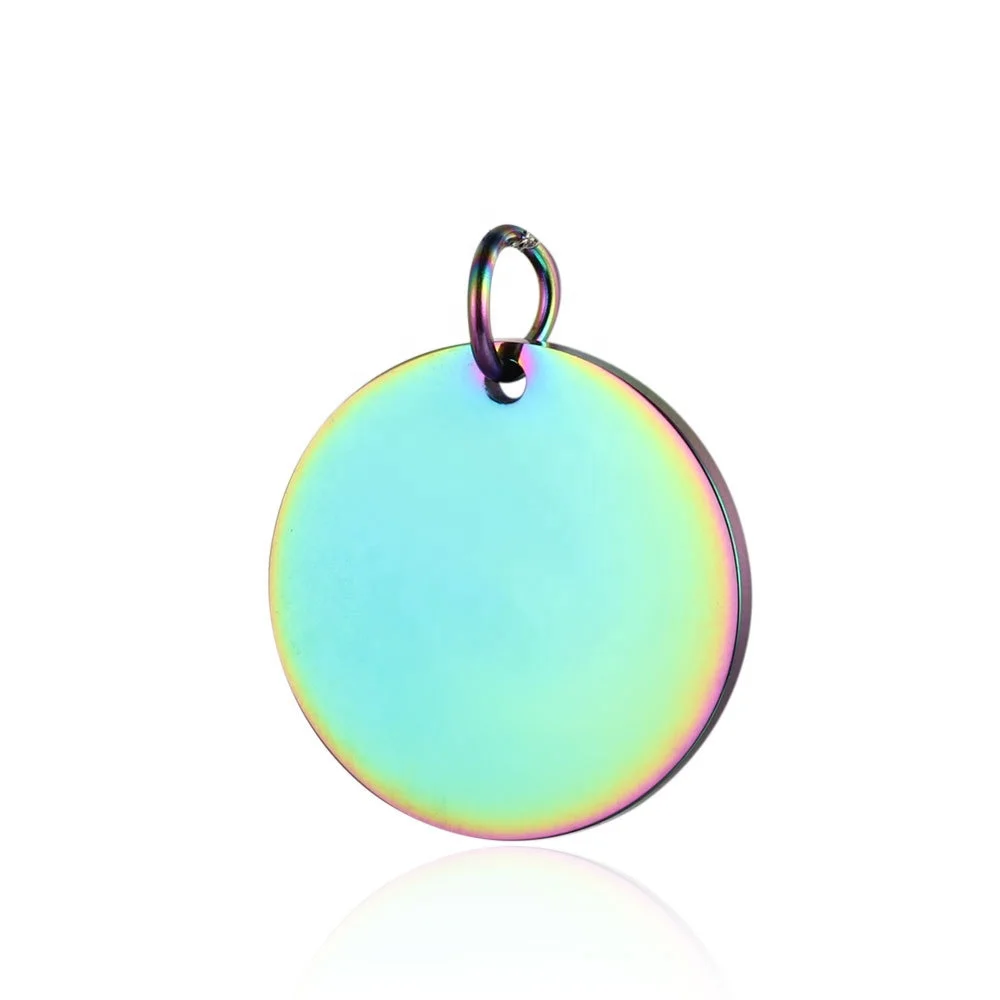 Stainless Steel Mirror  Polish Round Pendant DIY Titanium Steel Jewelry Accessories 22mm Round Pendant