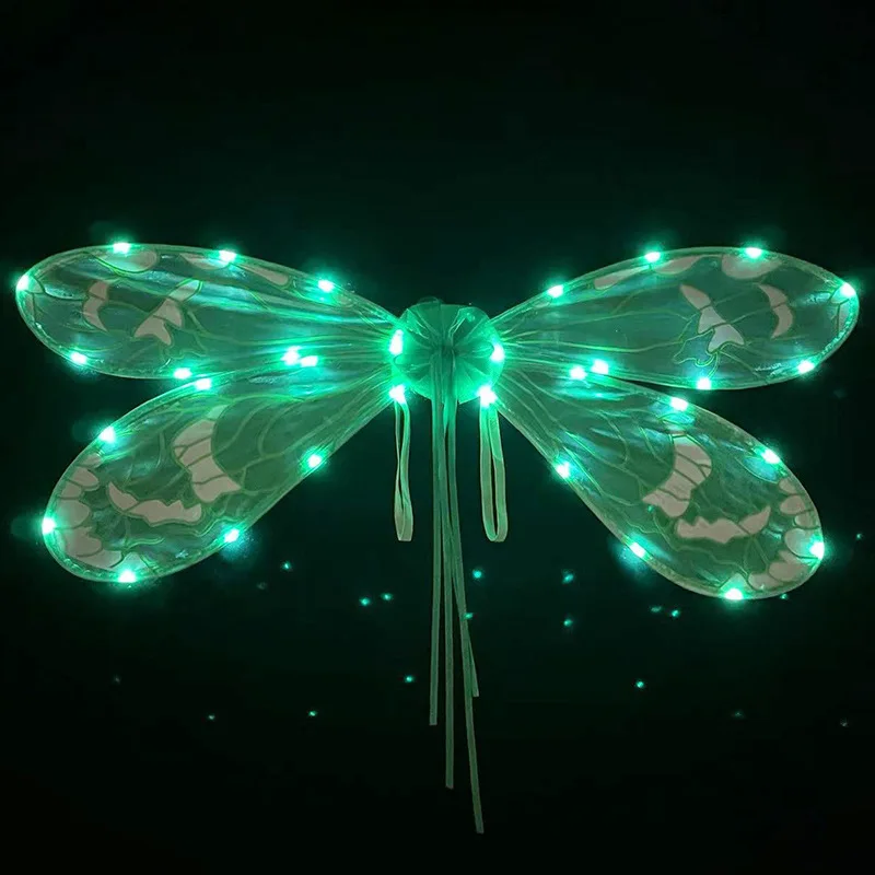 Пульт дистанционного управления волоконно-оптические танцевальные костюмы реквизит светодиодные крылья бабочки/насекомых освещает светодиодные крылья