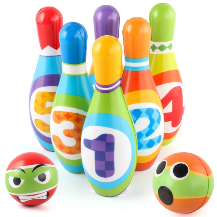 
2021 Hot Sale Wholesale Kids Sport PU Portable Colored Bowling Play Toy 