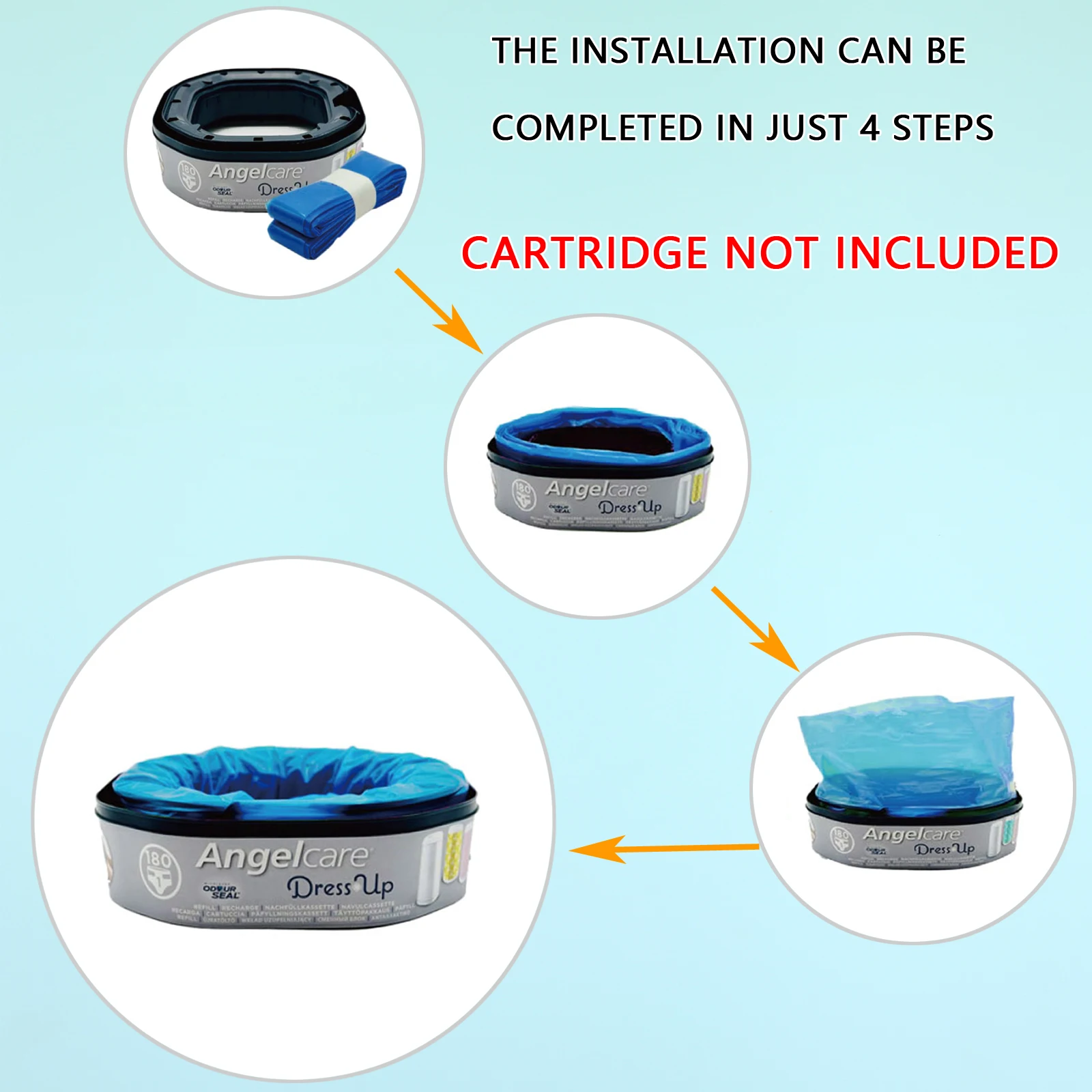 Diaper Pail Refill Bags Compatible With Angelcare,Spross Litter Locker II Refill and Litter Locker fashion Cassettes