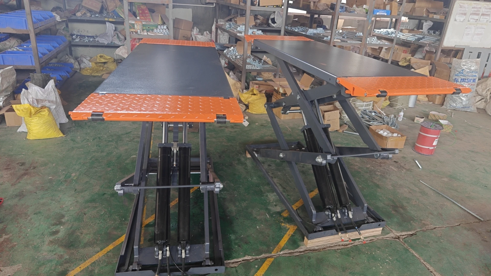 3.5 tons small platform scissor lift square tube type vehicle elevator double level scissor hoist