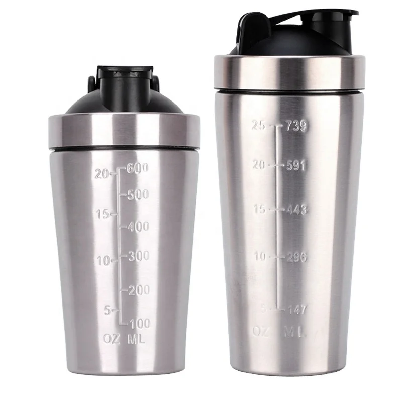 SHENGHAO 750ML Metal Vacuum Shaker Flask Cup Stainless steel Coffee Shaker Thermos Shaker with drink Lid