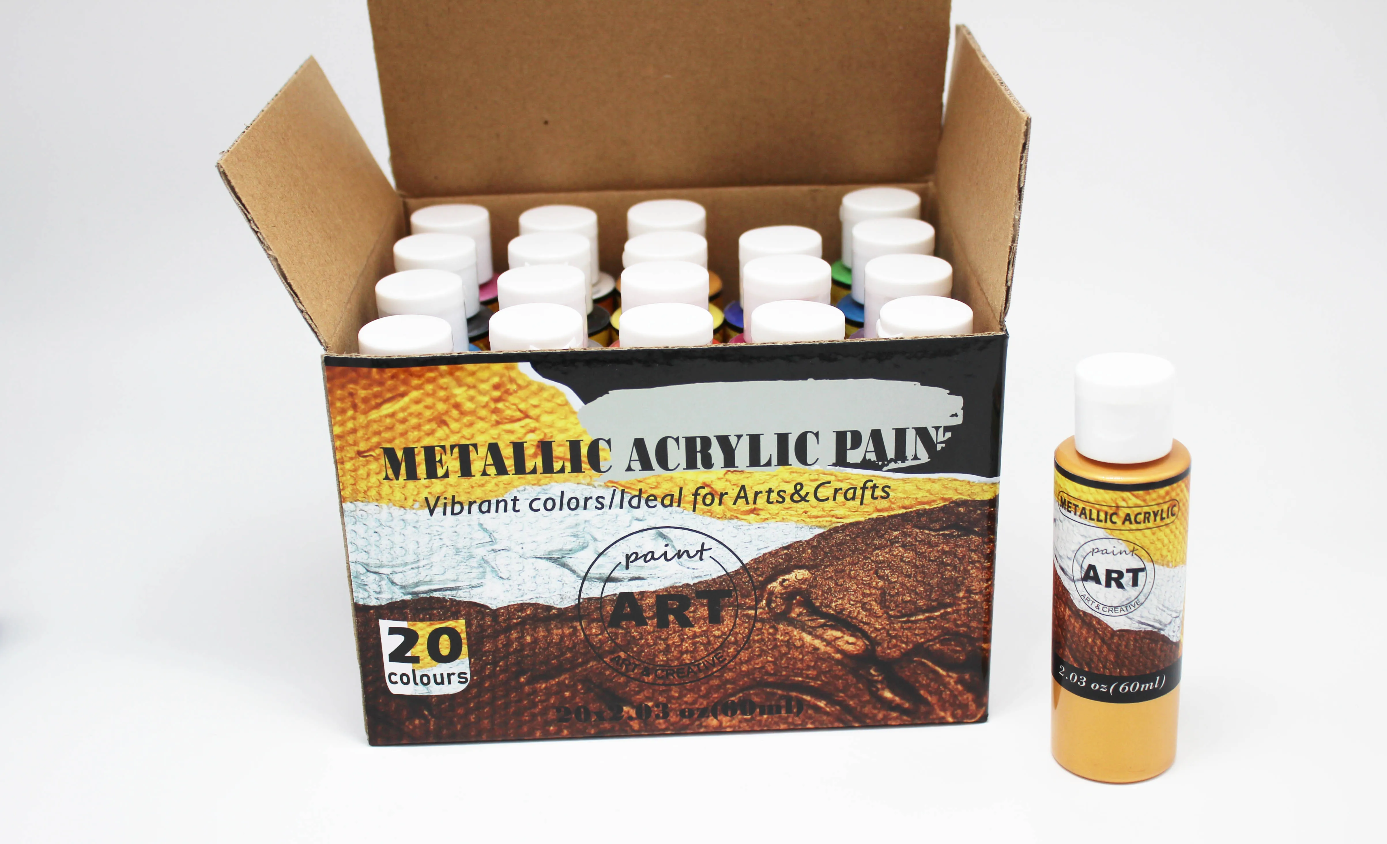 Promotional Price Customized Color Glitter Gold Metallic Acrylic Paint Acrylic Pouring Painting