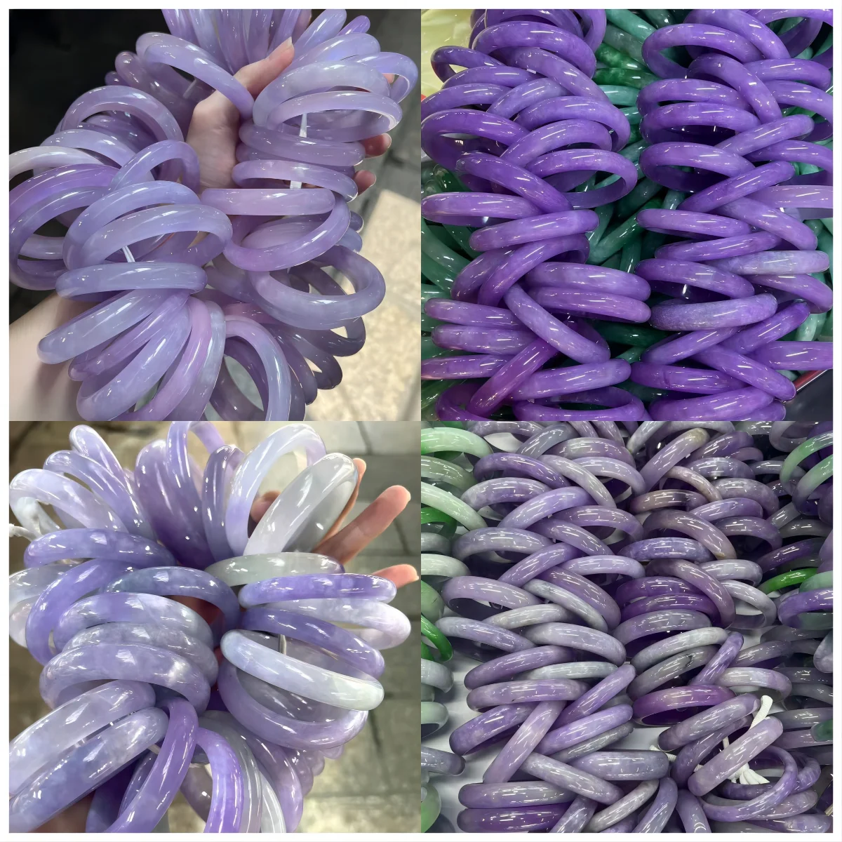 Wholesale 56~60mm Natural Myanmar Dark Water Blue Color Jade Jadeite Jade Adult Bangle Charm Bangles For Women