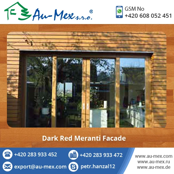 Supplier Quality Strong Built Dark Red Meranti Wood Facade Cladding