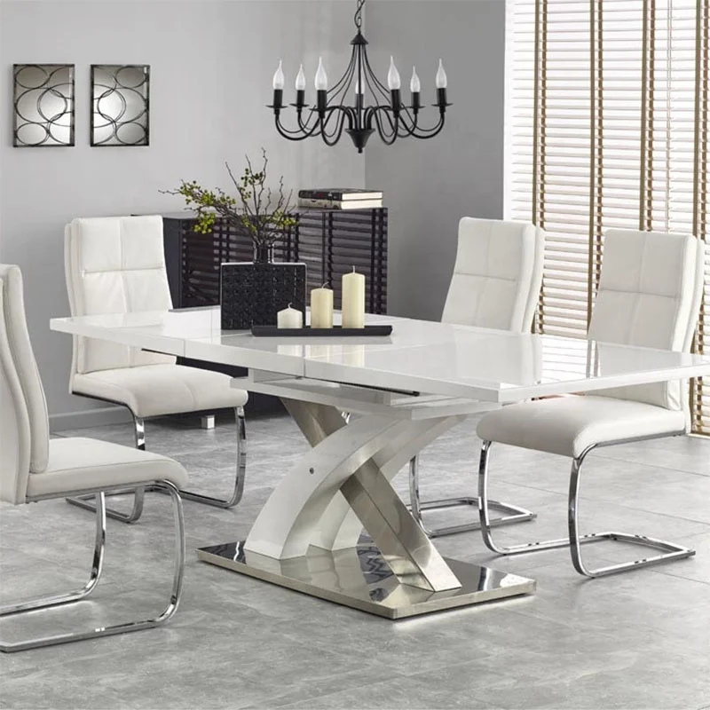 6 8 10 seater Home Family Dining Room Furniture Luxury High End Traditional Wooden Dining Table Set