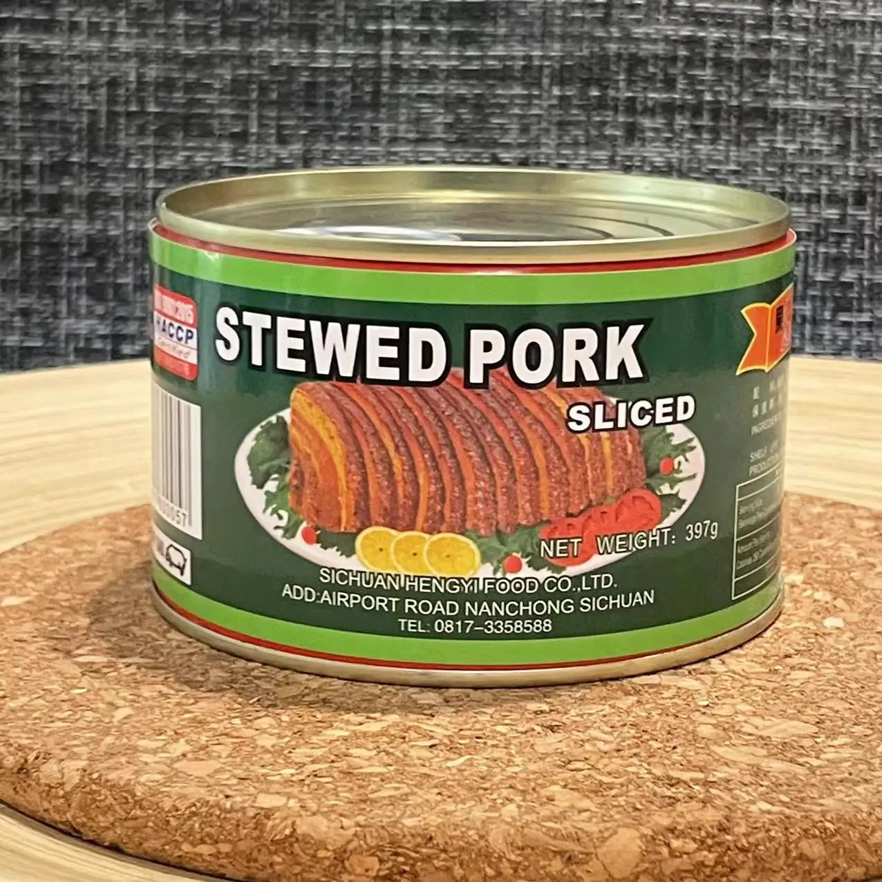 Canned meat pork meat  can food pork stew 397g stewed pork sliced