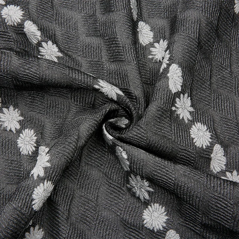 
SBR97A Trending Design Abaya fabric Black Rayon Jacquard Fabric For Dress 