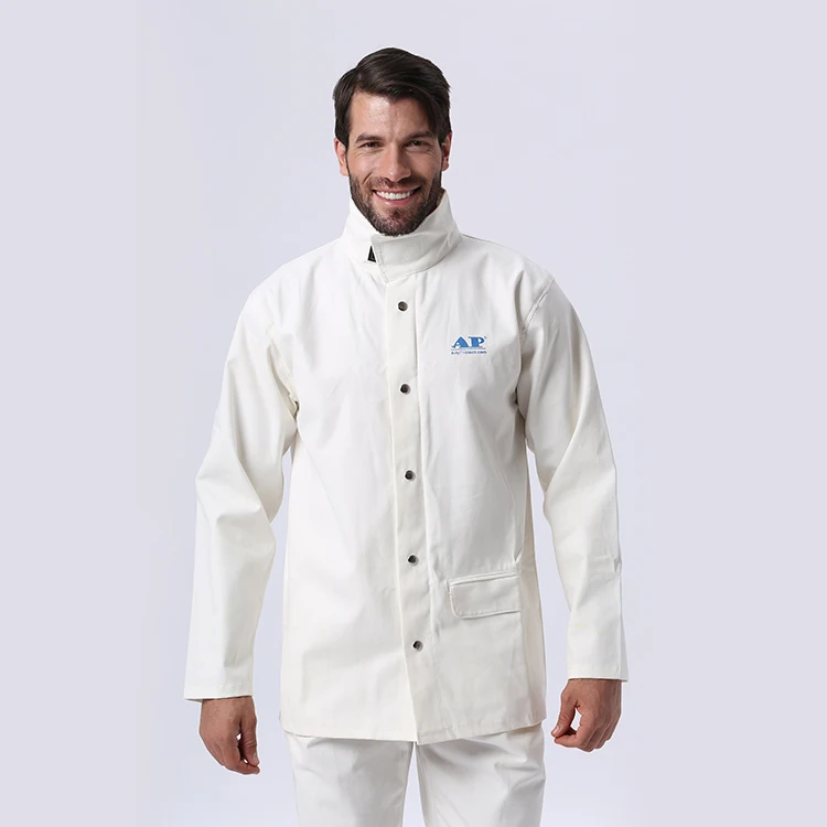 AP-6840 белый Fr термостойкая Спецодежда Мужская Рабочая одежда шорты tig сварочные куртки с одной главной балкой с крючком