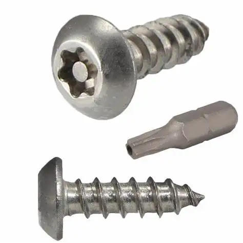 YH Oval Flat Countersunk Pan Head Tamper proof Tapered Security Anti Theft Torx Screws Bolts With Pin