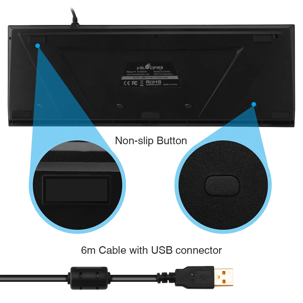 Mechanical Switches Strong Adjustable Tilt Legs Full Size 104 Keys Mechanical Illuminated Keyboard