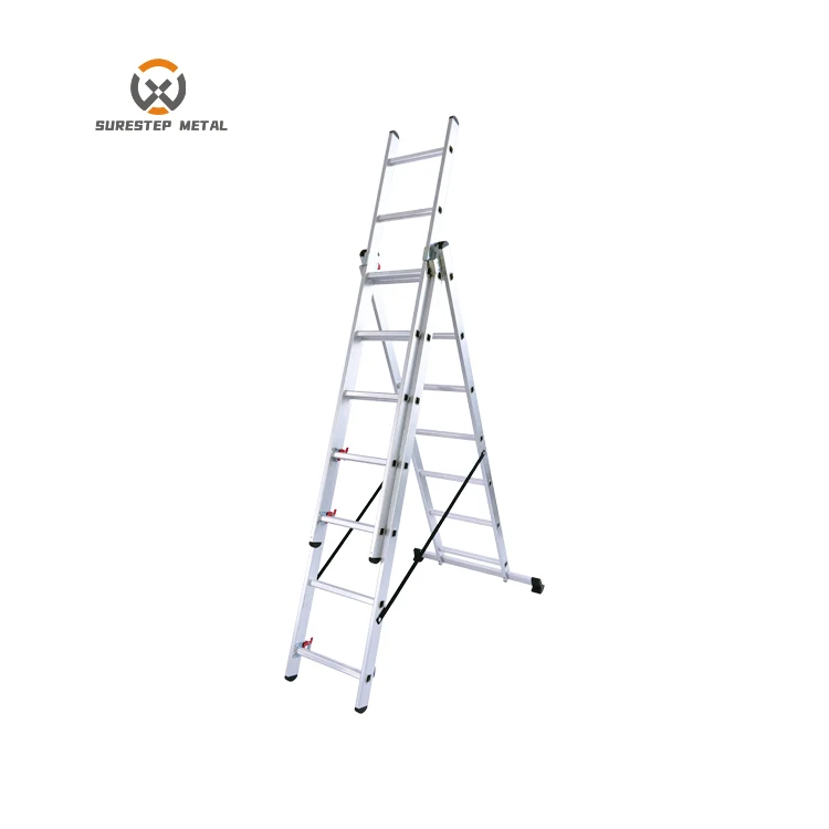 Aluminum 3-part Extension Ladder Combination  Ladder Aluminum Step Ladder