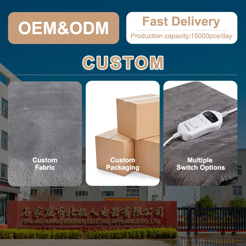 Washable 160*130 cm Warmer Over Electric Blanket Soft Flannel Fleece Electric Heating Throw