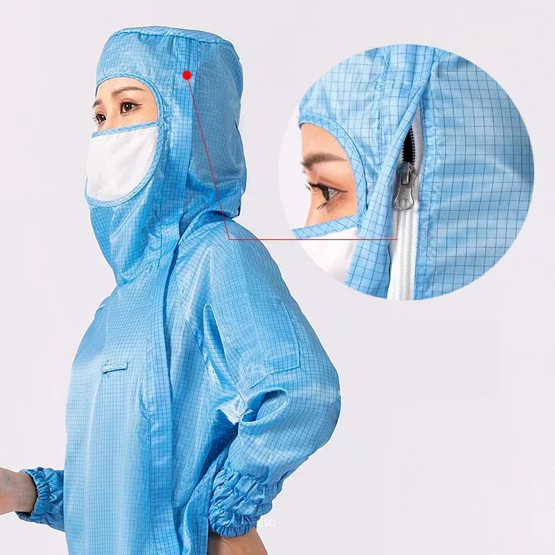 Unisex Work Anti StaticDustproof Uniform Esd Coat Antistatic Clothing Cleanroom Suit Esd Cloth