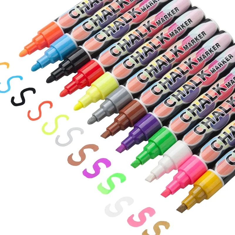 Wholesale colorful Chalk Markers Premium Liquid Chalkboard Neon Pens Erasable LED board marker set