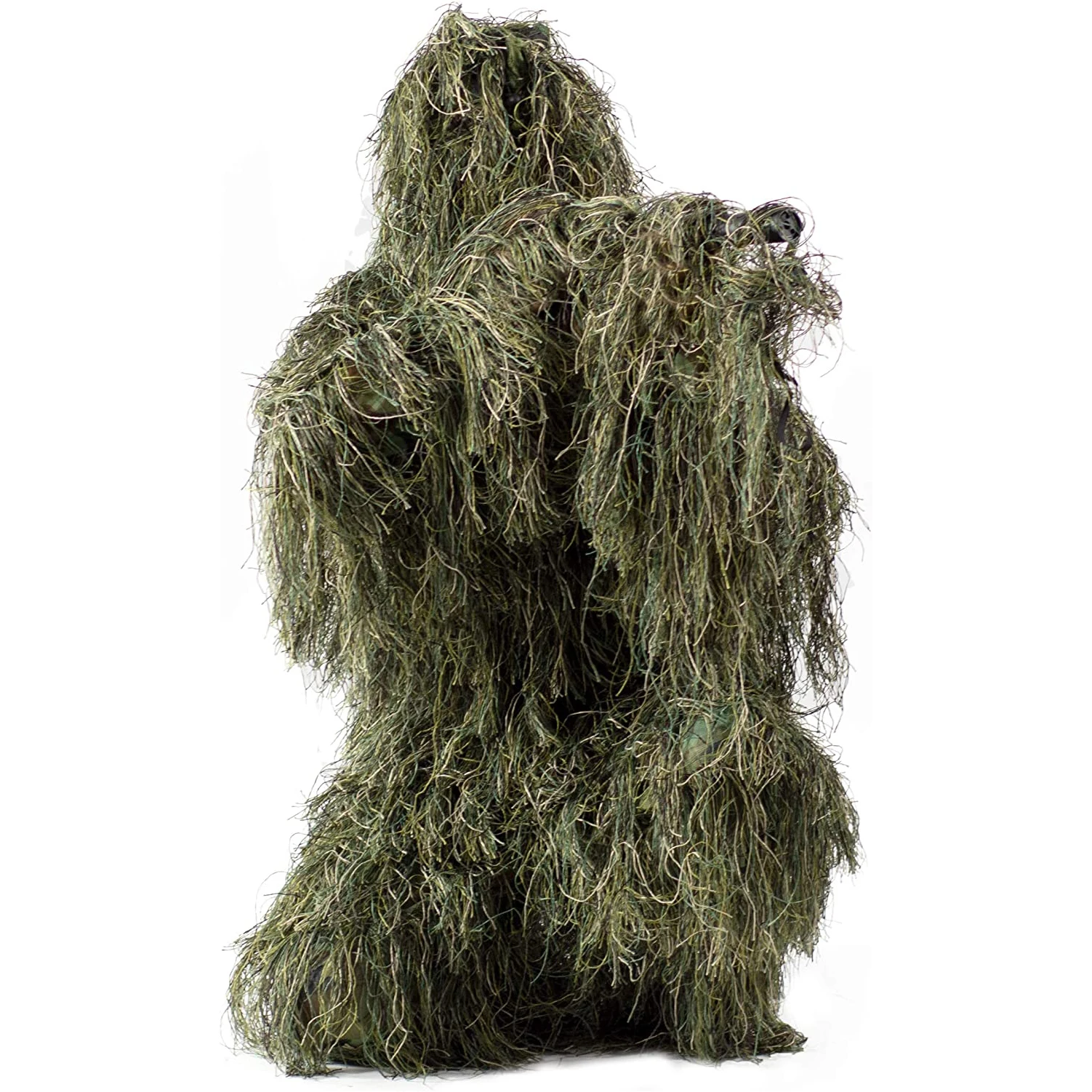Ghillie Suit 5 in 1 Camouflage Hunting Apparel for Men Woodland Camo, Adults Youth Gilly Suit or Jungle Hunting Shooting Airsoft
